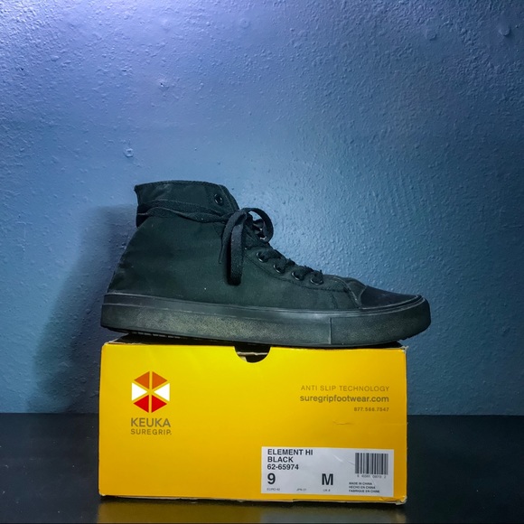 Keuka SureGrip Element Hi-top Black Canvas Men’s 9 - Picture 2 of 6